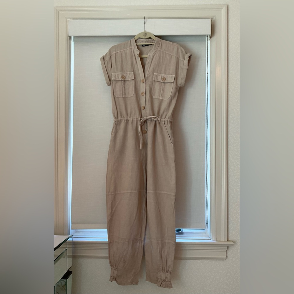 Zara Beige Adjustable Jumpsuit- Small